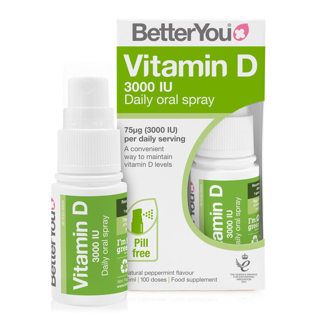 BetterYou Vitamin D 3000iu Daily Oral Spray, 15ml