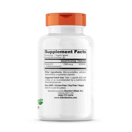 Doctor's Best Fully Active B12 1,500mcg, 60 VCapsules