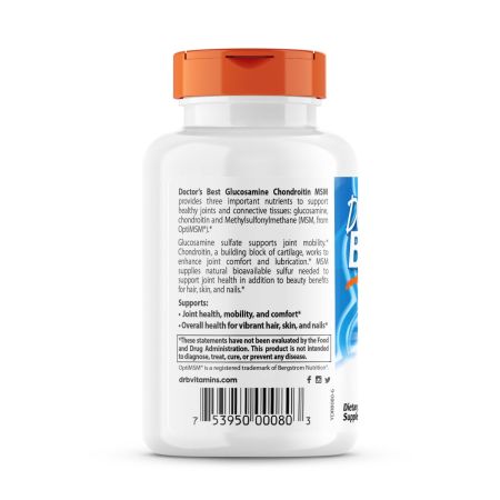 Doctor's Best Glucosamine Chondroitin MSM with OptiMSM, 120 VCapsules