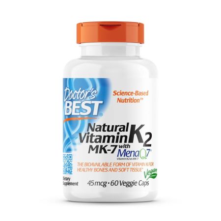 Doctor's Best Natural Vitamin K2 MK-7 with MenaQ7 45mcg, 60 VCapsules