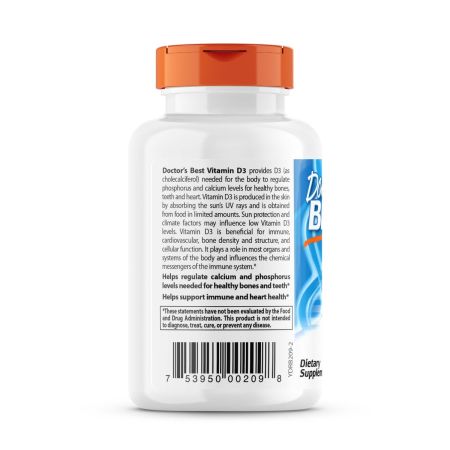 Doctor's Best Vitamin D3 25mcg (1,000 IU), 180 Softgels