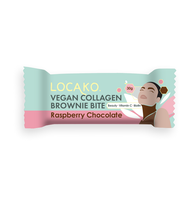 Locako Vegan Collagen Brownie Bite- Raspberry Chocolate, 30gr