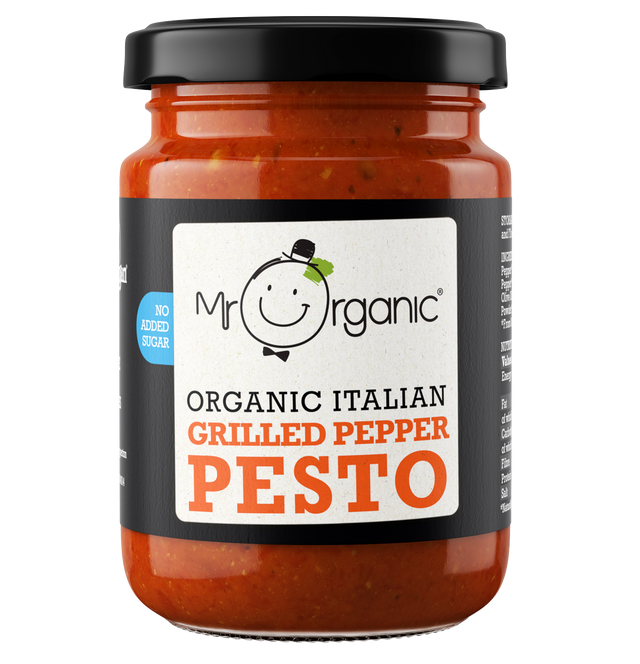 Mr Organic No Added Sugar Grilled Pepper Pesto,  130gr
