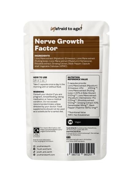Youth & Earth Nerve Growth Factor 500mg, 60 Capsules