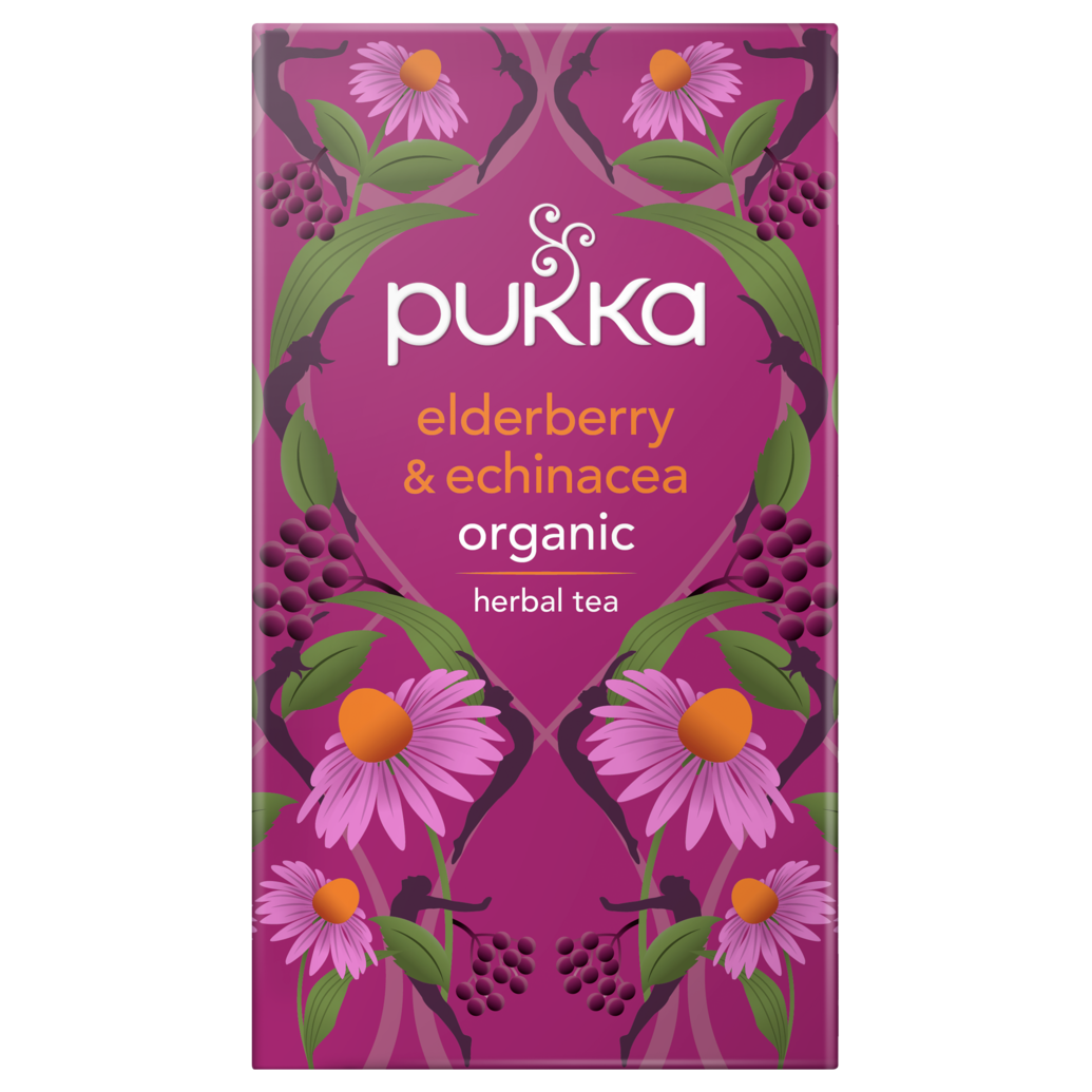 Pukka Herbs Pukka Elderberry & Echinacea Tea, 20Bags Revital