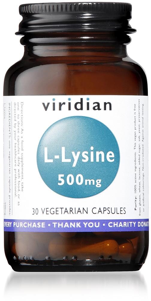 Viridian L-Lysine, 500mg, 30 VCapsules
