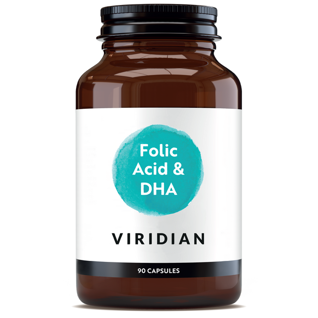 Viridian Folic Acid with DHA, 90 VCapsules