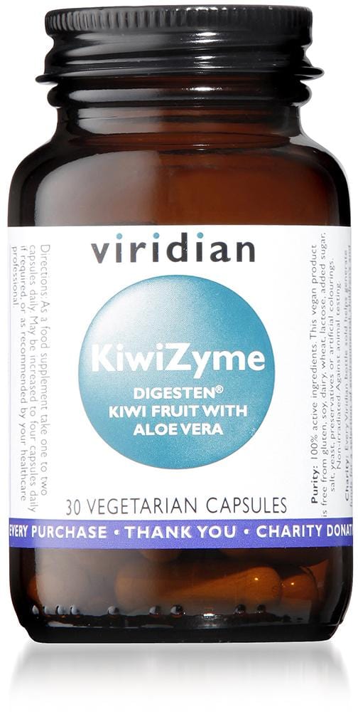 Viridian KiwiZyme with Aloe Vera, 500mg, 30 Capsules