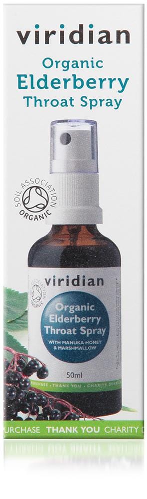 Viridian 100% Organic Elderberry Throat Spray, 50ml