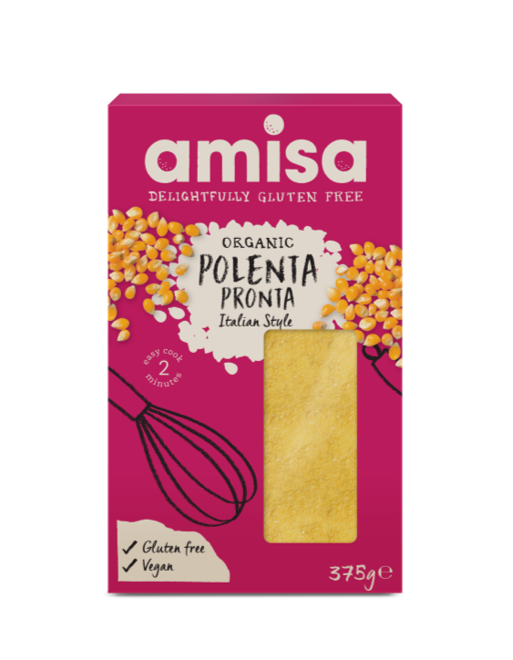 Amisa Organic Gluten Free Polenta Pronta (Pre-Cooked), 375gr