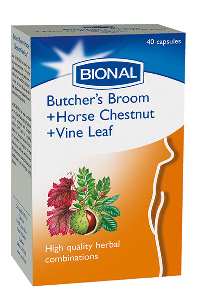 Bional Butcher's Broom Horse Chestnut Vine Leaf, 40 Capsules