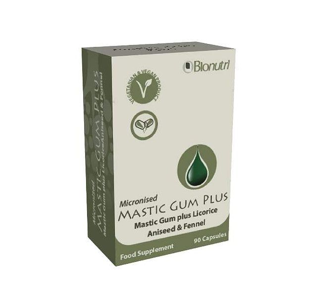Bionutri Micronised Mastic Gum Plus Licorice, Aniseed & Fennel, 90 Capsules
