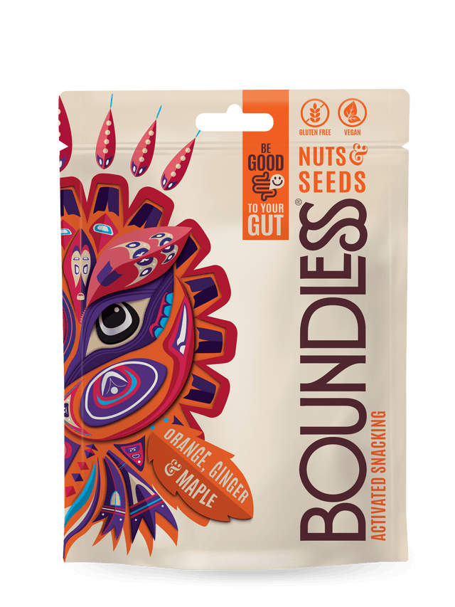 Boundless Nuts & Seeds Orange, Ginger & Maple Activated Snacking, 90gr