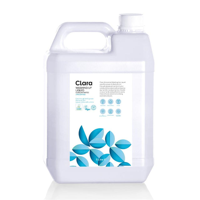 Clara Concentrated Washing Up Liquid- Unscented, 5Lt