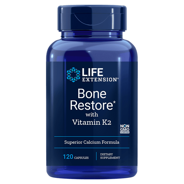 Life Extension Bone Restore with Vitamin K2, 120Caps