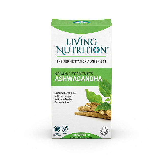 Living Nutrition Organic Fermented Ashwagandha,  60 Capsules