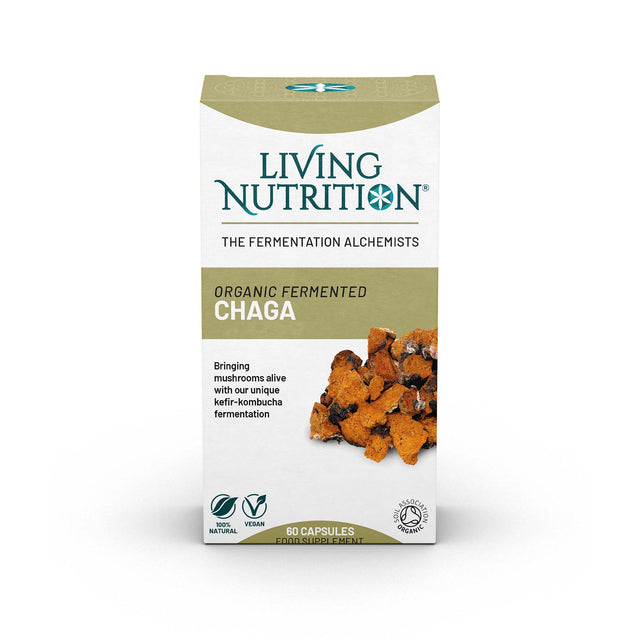 Living Nutrition Organic Fermented Chaga,  60 Capsules