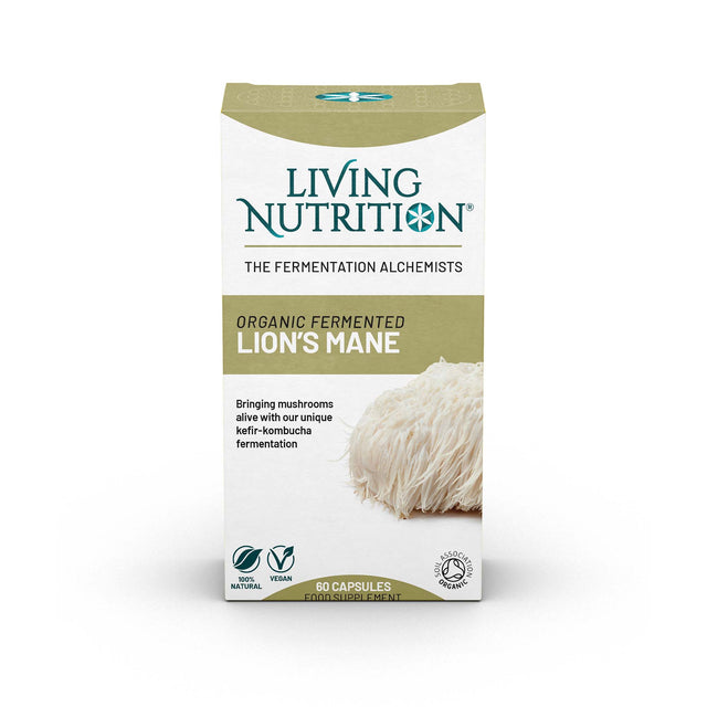 Living Nutrition Organic Fermented Lion's Mane, 60 Capsules