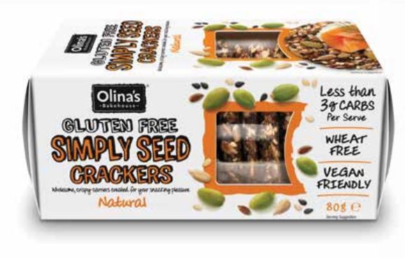 Olina's Bakehouse Simply Seed Crackers - Natural, 80gr