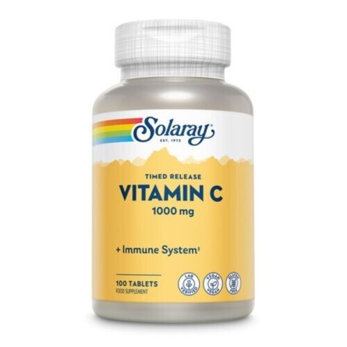 Solaray Vitamin C Time Release 1000mg, 100 Tablets