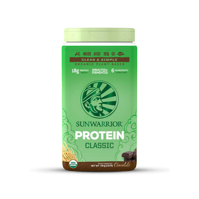 Sunwarrior Classic Protein - Raw Vegan, 750gr, Chocolate