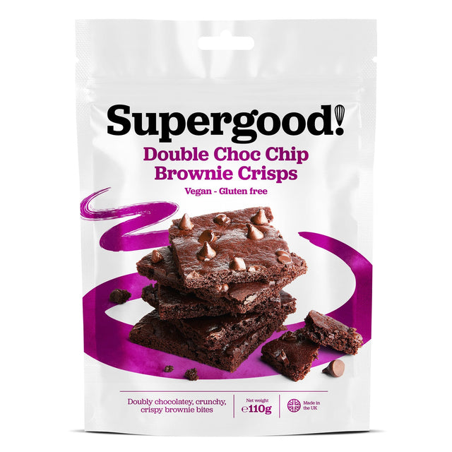 Supergood Double Choc Chip Brownie Crisps, 110gr