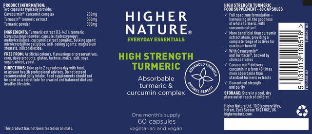 High Strength Turmeric Label
