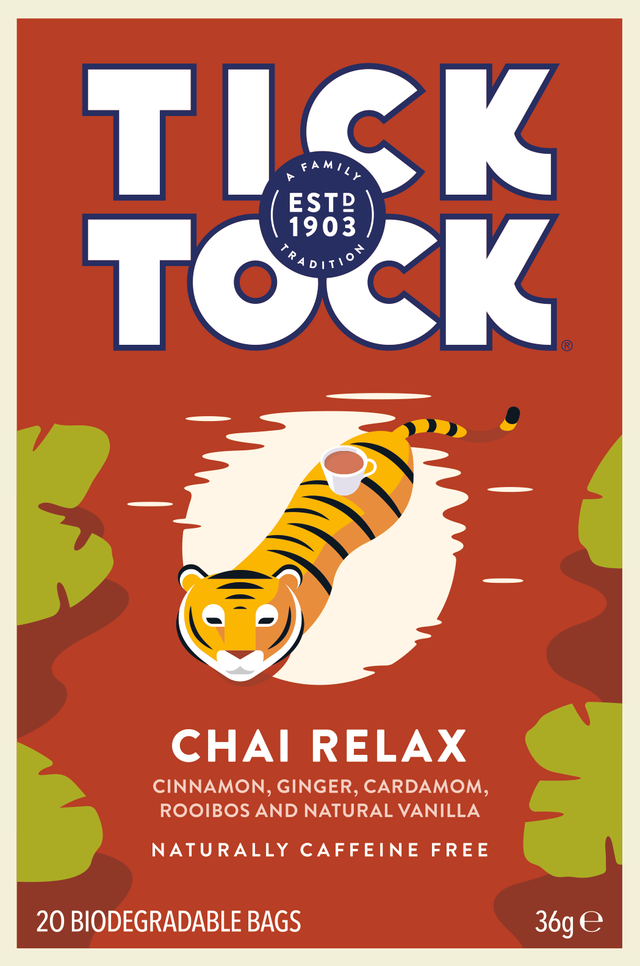 Tick Tock Wellbeing Chai Relax, 20 Bags