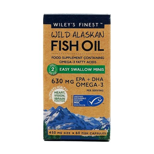 Wiley's Finest Wild Alaskan Fish Oil Minis, 450mg, 60 Fish Capsules