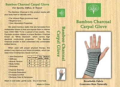 Healing Bamboo Bamboo Charcoal Carpal Glove, Large