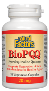 Natural Factors BioPQQ Pyrroloquinoline Quinone, 20 mg