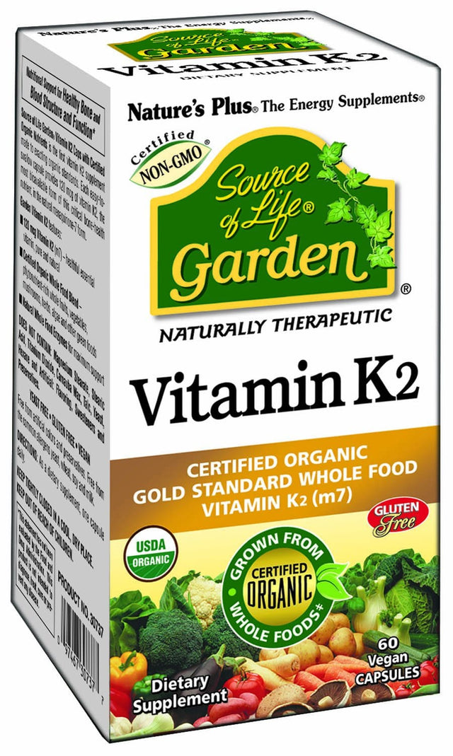 Nature's Plus Source of Life Garden Vitamin K2, 120mcg, 60 VCapsules