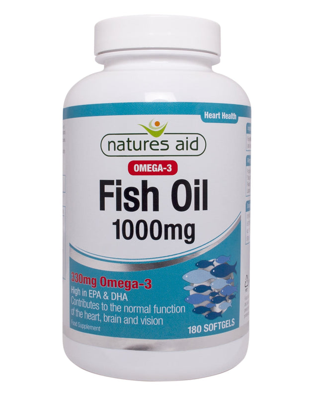 Natures Aid Fish Oil Omega-3, 1000mg, 180 Capsules