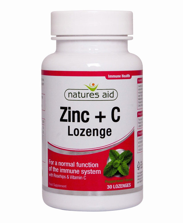 Natures Aid Zinc Lozenge Peppermint, 200ug, 30 Tablets