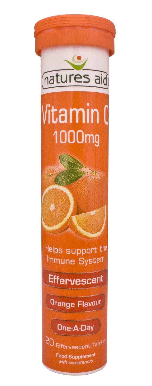 Natures Aid Vitamin C 1000mg Effervescent, Orange, 200iu, 20 Capsules