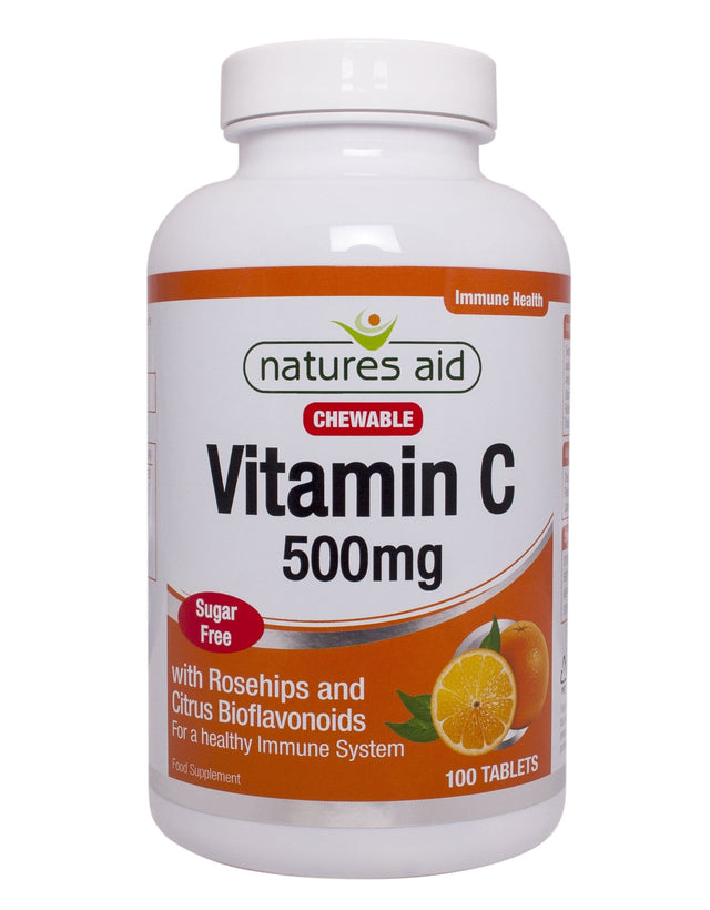 Natures Aid Vitamin C 500mg Sugar Free, 100 Tablets