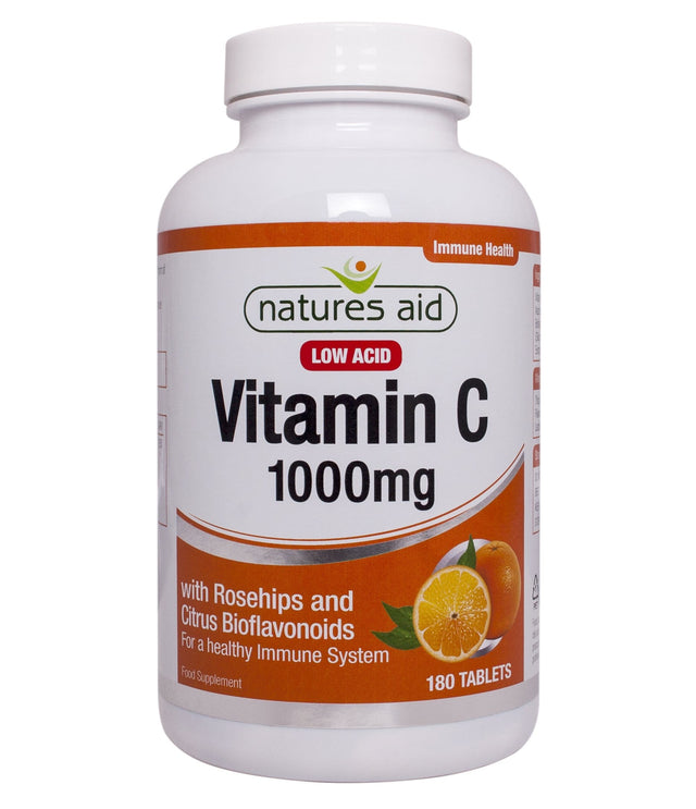 Natures Aid Vitamin C - Low Acid, 1000mg, 180 Tablets