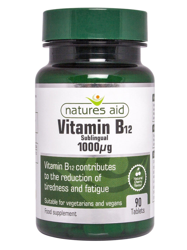 Natures Aid Vitamin B12 Sublingual, 1000mcg, 90 Tablets