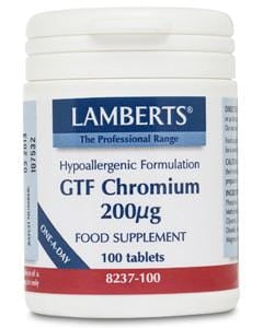 Lamberts GTF Chromium, 200mcg, 100 Tablets