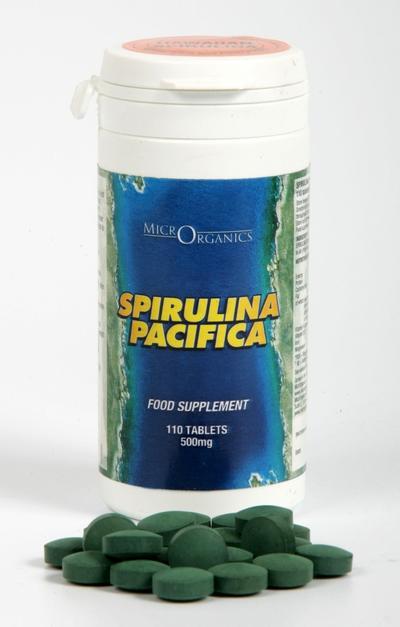 MicrOrganics Spirulina Pacifica Tablets, 500mg, 110Tabs