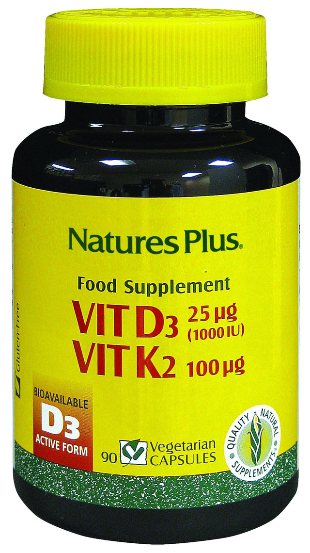 Nature's Plus Vitamin D3 with Vitamin K2 , 90 VCapsules