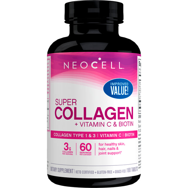 Neocell Super Collagen + Vitamin C & Biotin, 180 Tablets