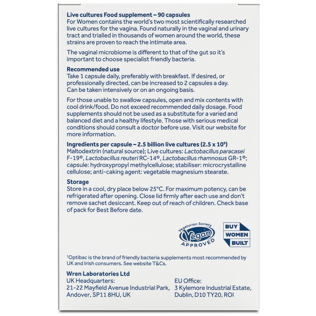 Optibac Probiotics Women Probiotic, 90 Capsules