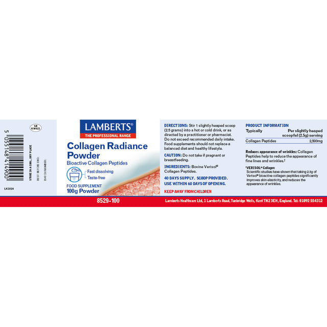 Lamberts Collagen Radiance Powder,  100G