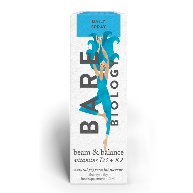 Bare Biology Beam & Balance Vitamin D3 & K2 Spray,  25ml