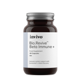 A close-up of the Invivo BioRevive Beta Immune + capsule showcasing its packaging and capsule design