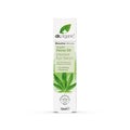 Close-up of the Dr Organic Hemp Oil Eye Serum's elegant packaging highlighting natural ingredients