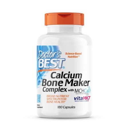 Doctor's Best Calcium Bone Maker Complex with MCHCal and VitaMK7, 180 Capsules