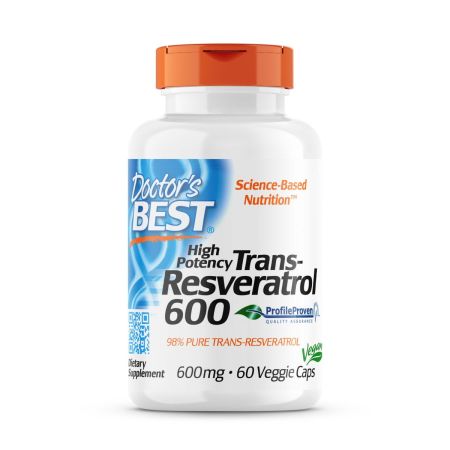 Doctor's Best High Potency Trans-Resveratrol 600, 600mg, 60 VCapsules