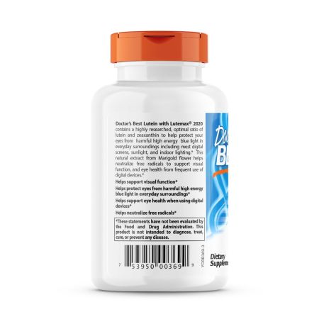 Doctor's Best Lutein with Lutemax 2020, 20mg, 60 Softgels